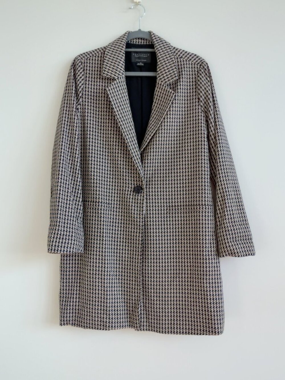Sanctuary Houndstooth Long Blazer Coat – M - NWOT